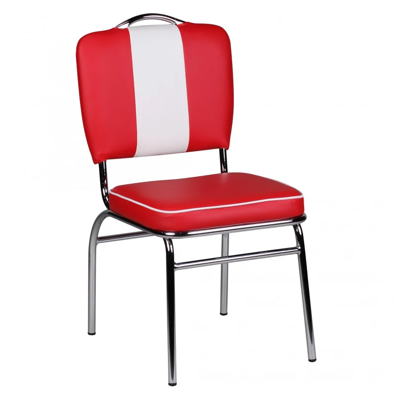 Esszimmerstuhl American Diner 50er Jahre Retro Farbe Rot Weiß