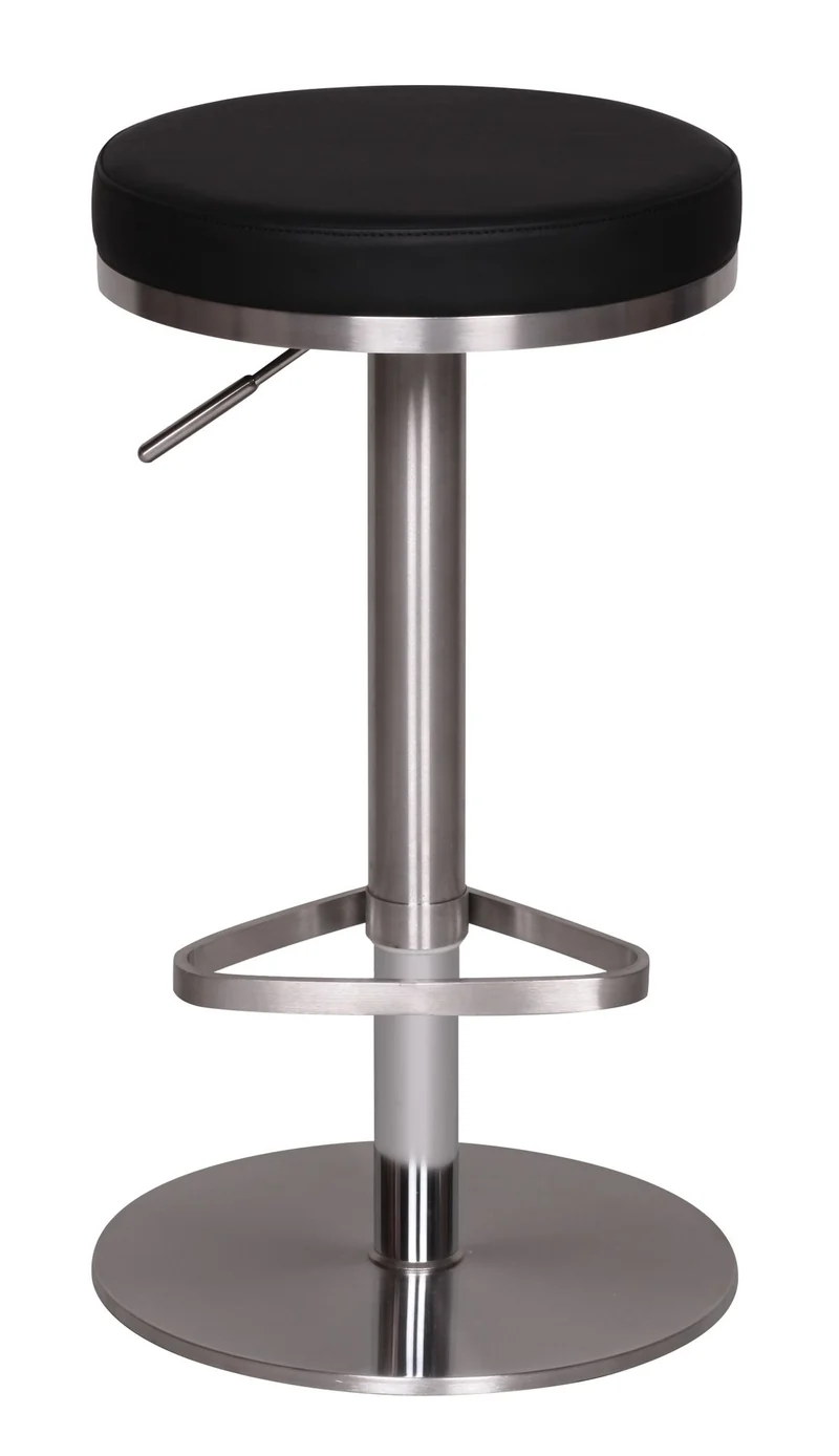 Barhocker WL1.293 Schwarz Edelstahl verstellbare Sitzhöhe 360° drehbar