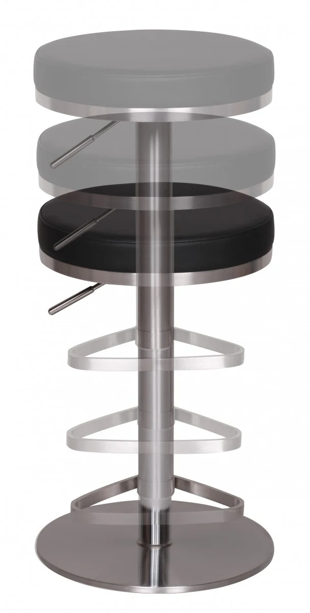 Barhocker WL1.293 Schwarz Edelstahl verstellbare Sitzhöhe 360° drehbar