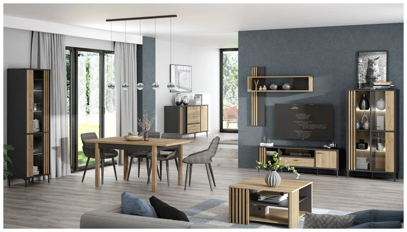Esstisch Ausziehtisch JOAKIMIS 120-160 cm Mauvella-Eiche Nachbildung