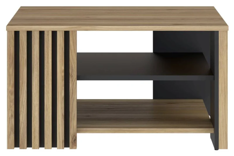 Couchtisch JOAKIMIS 80 x 80 cm Schwarz / Mauvella Eiche Optik, Forte