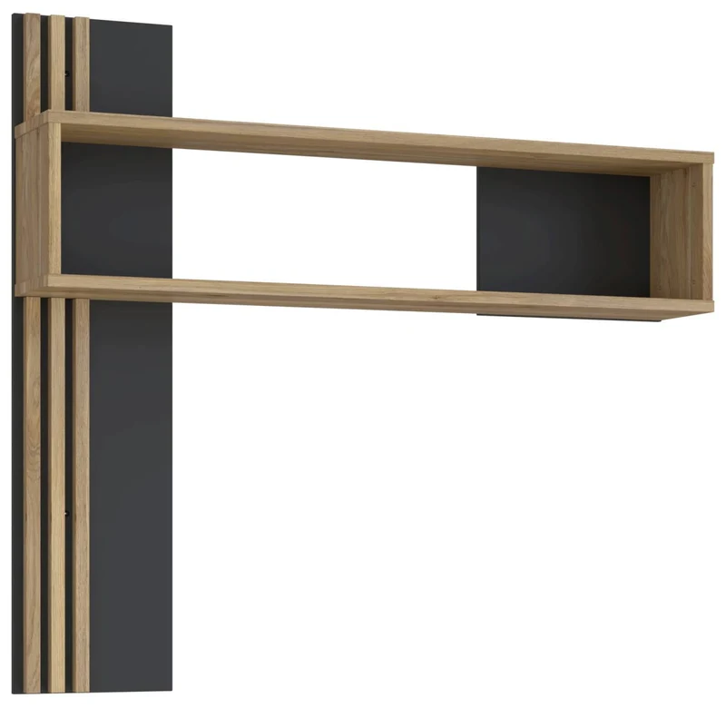Wandboard JOAKIMIS mit 2 Ablagen Optik: Mauvella Eiche / Schwarz