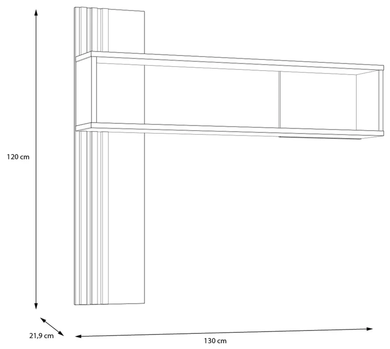 Wandboard JOAKIMIS mit 2 Ablagen Optik: Mauvella Eiche / Schwarz