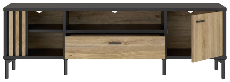 Lowboard JOAKIMIS in Schwarz / Mauvella Eiche Nachbildung, von Forte