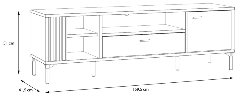 Lowboard JOAKIMIS in Schwarz / Mauvella Eiche Nachbildung, von Forte
