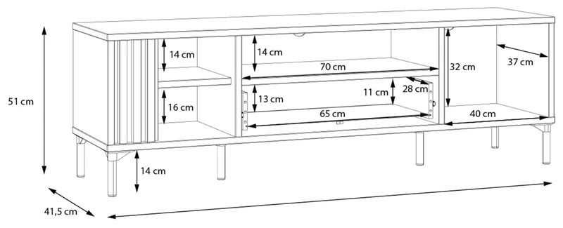 Lowboard JOAKIMIS in Schwarz / Mauvella Eiche Nachbildung, von Forte