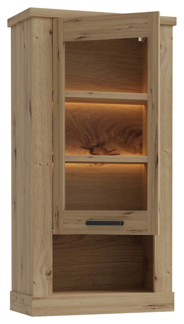 Hängevitrine CORONA 1 Glastür beleuchtet Hängeschrank Artisan Eiche