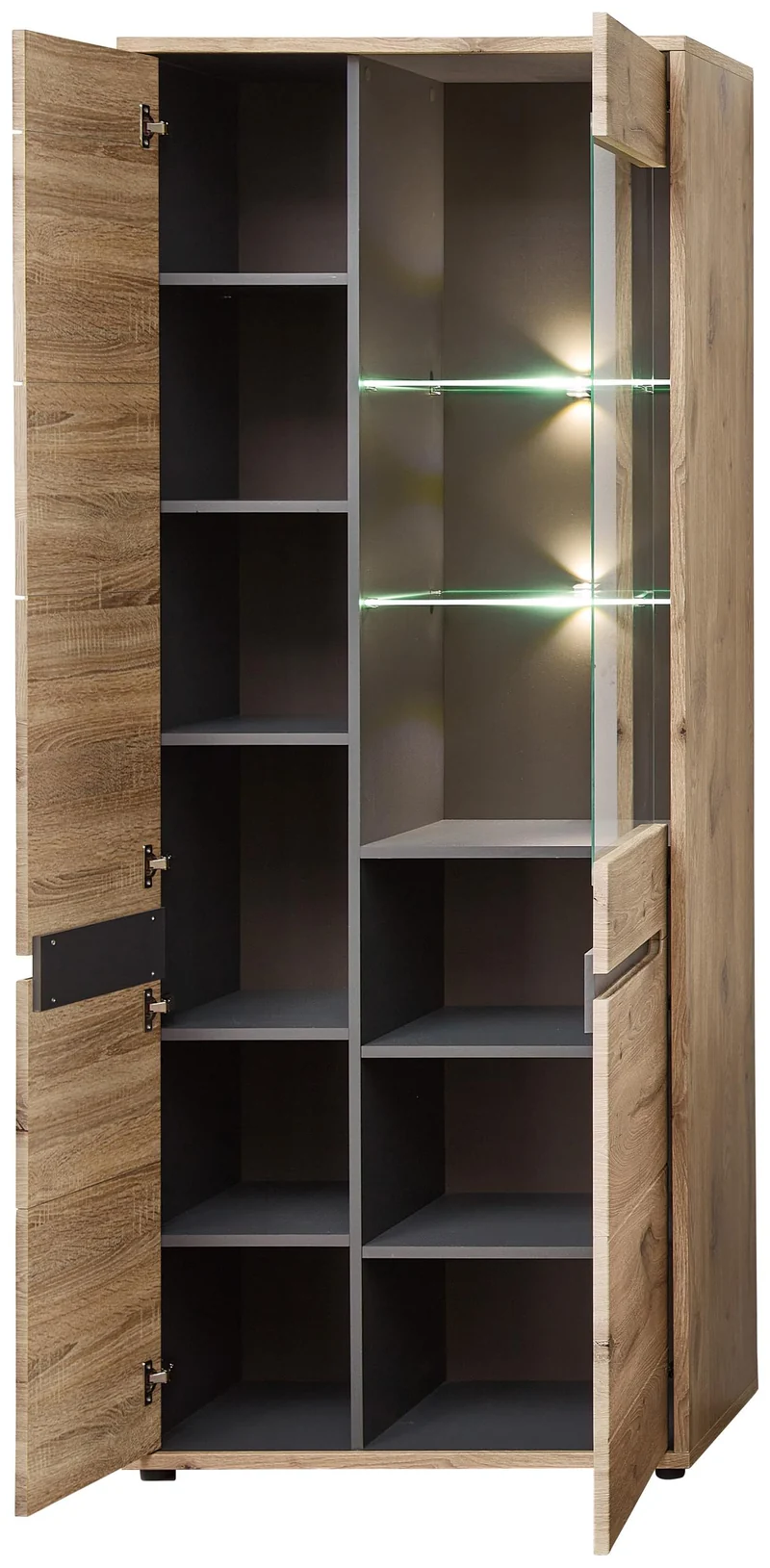 Wohnzimmerschrank BELLANO HH84 Viking Oak Nature mit LED