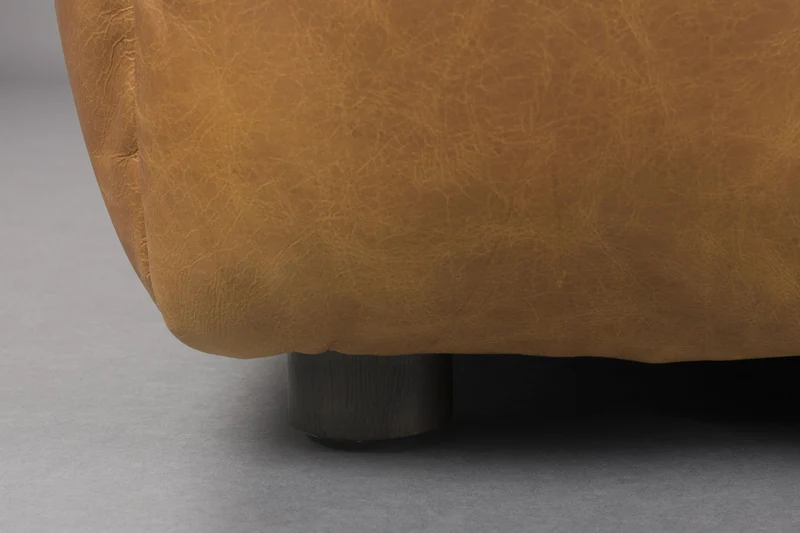 HACKMAN Hocker 100 x 100 cm Echtleder Cognac von DUTCHBONE