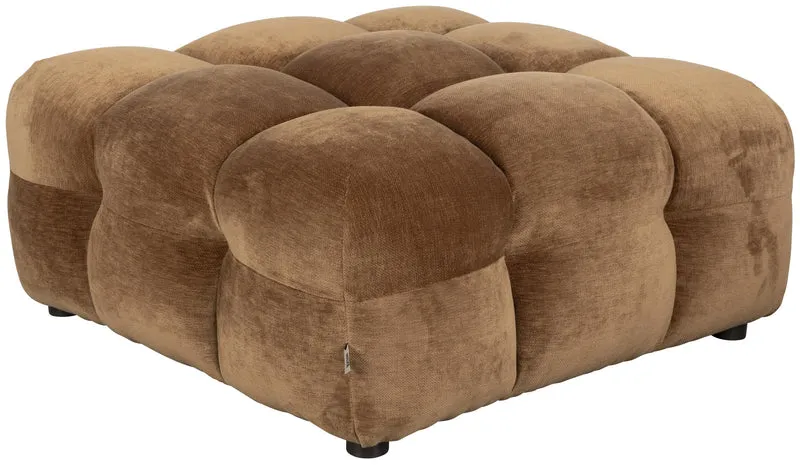 HACKMAN Hocker 100 x 100 cm Velours Cognac von DUTCHBONE
