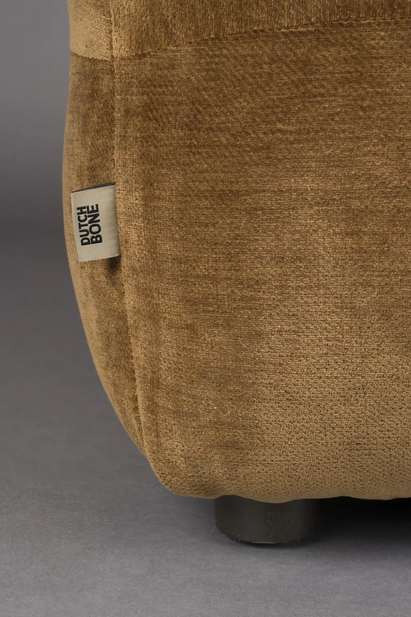HACKMAN Hocker 100 x 100 cm Velours Cognac von DUTCHBONE