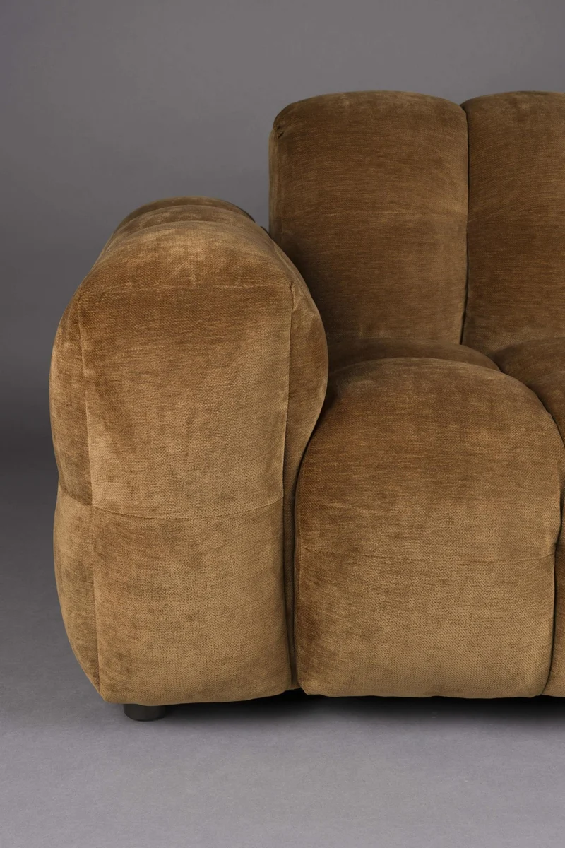 HACKMAN 4,5-Sitzer Sofa Velours Cognac von DUTCHBONE