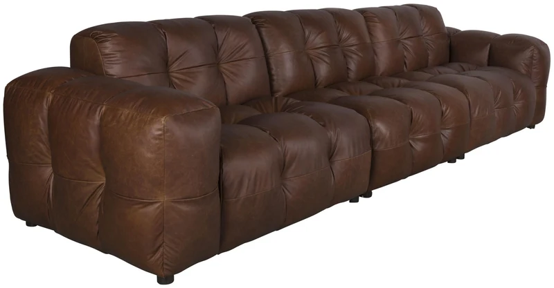 HACKMAN 4,5-Sitzer Sofa Echtleder dunkelbraun von DUTCHBONE