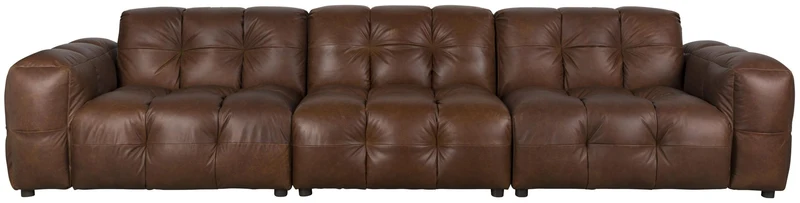 HACKMAN 4,5-Sitzer Sofa Echtleder dunkelbraun von DUTCHBONE