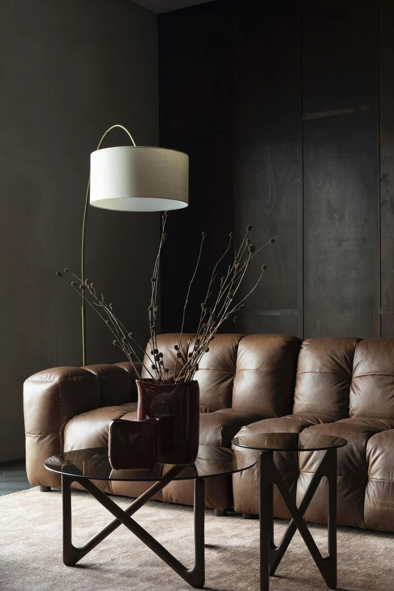 HACKMAN 4,5-Sitzer Sofa Echtleder dunkelbraun von DUTCHBONE