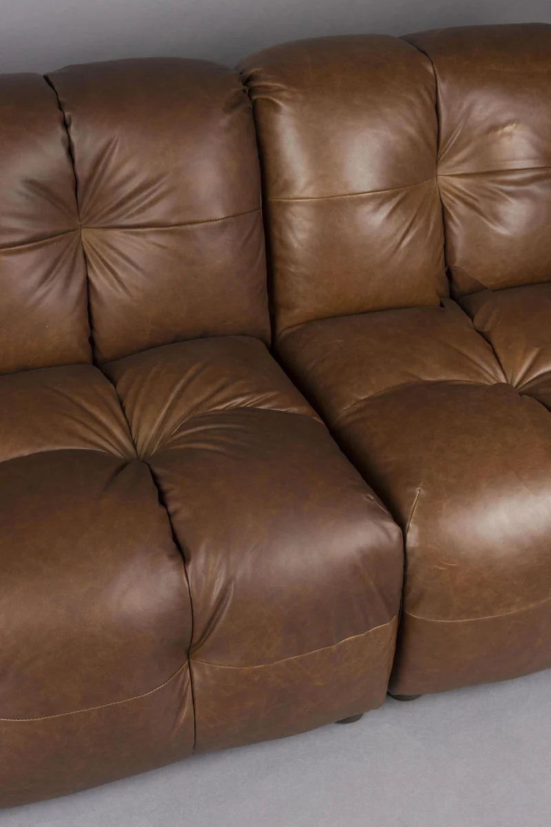 HACKMAN 4,5-Sitzer Sofa Echtleder dunkelbraun von DUTCHBONE