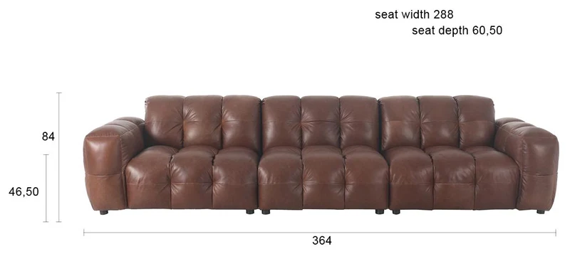 HACKMAN 4,5-Sitzer Sofa Echtleder dunkelbraun von DUTCHBONE