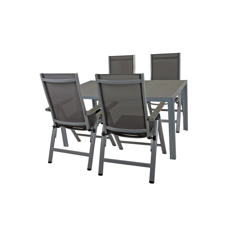 Garten Tischgruppe GRACE 5-tlg. 4 × Hochlehner + 1 Tisch 150 x 90 cm