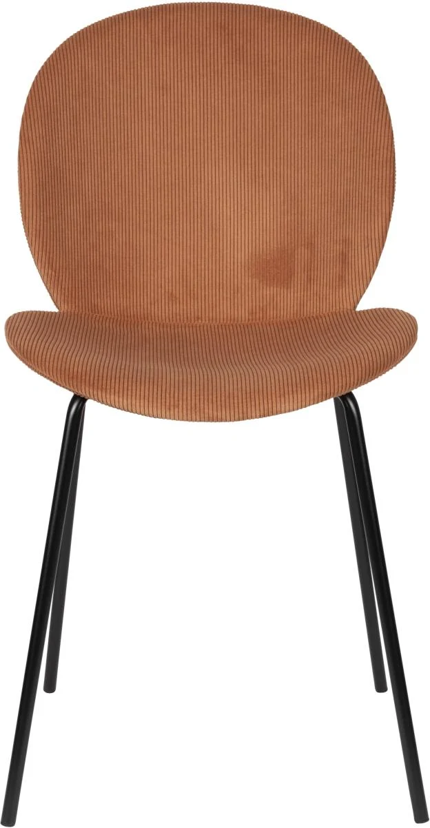 Esszimmerstuhl BONNET TERRA COTTA von ZUIVER mit trendigen Cordstoff
