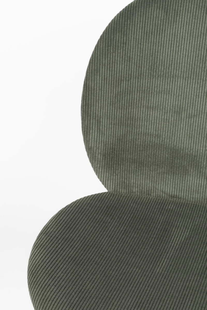 Esszimmerstuhl BONNET GRÜN von ZUIVER mit trendigen Cordstoff