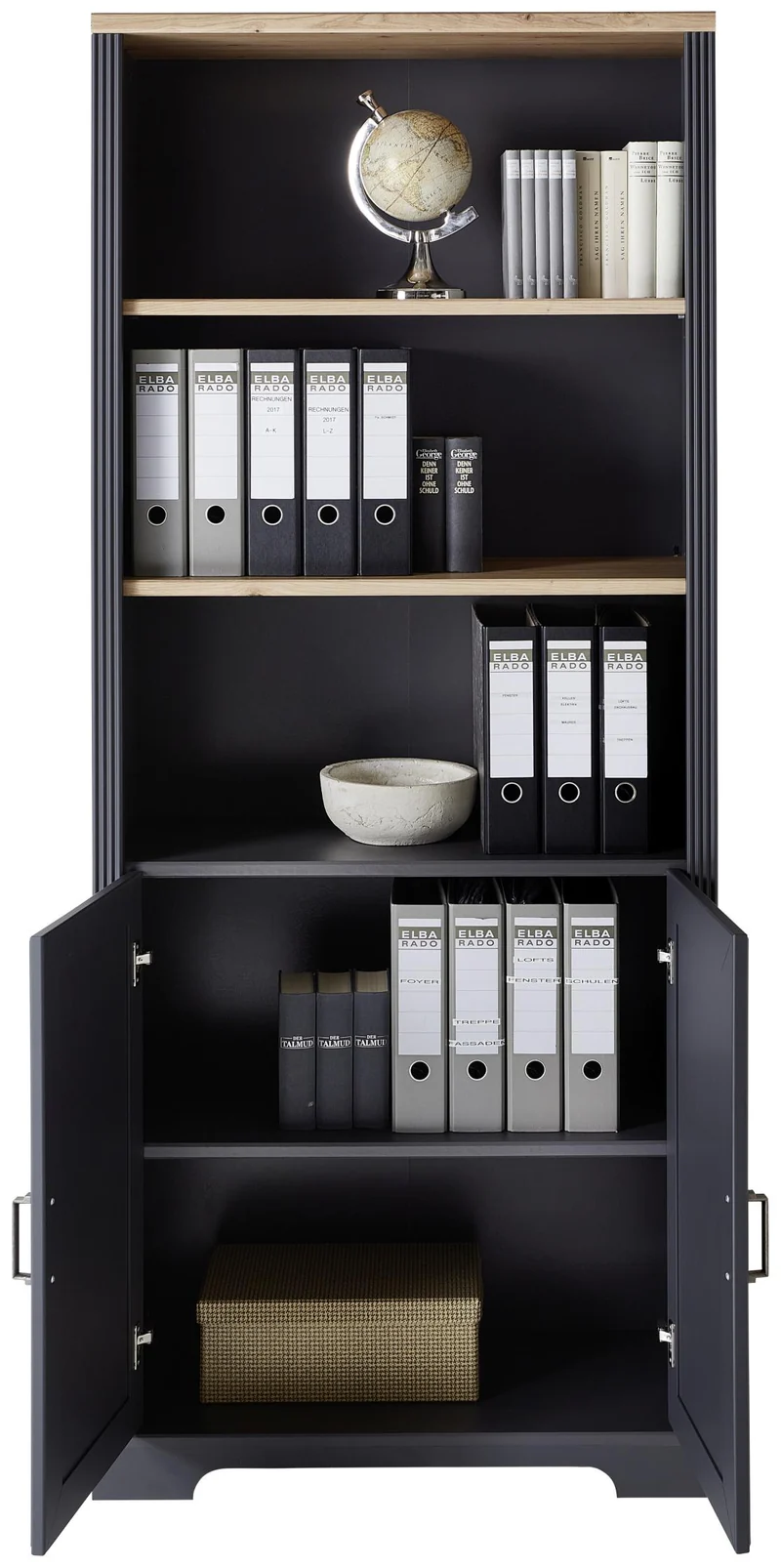 Büroregal Stauraumelement JASMIN 03 Graphit Artisan Eiche Nachbildung
