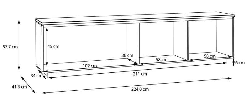 Wohnzimmerschrank LOUOTO 2, 3-teilig Sand & Artisan Eiche