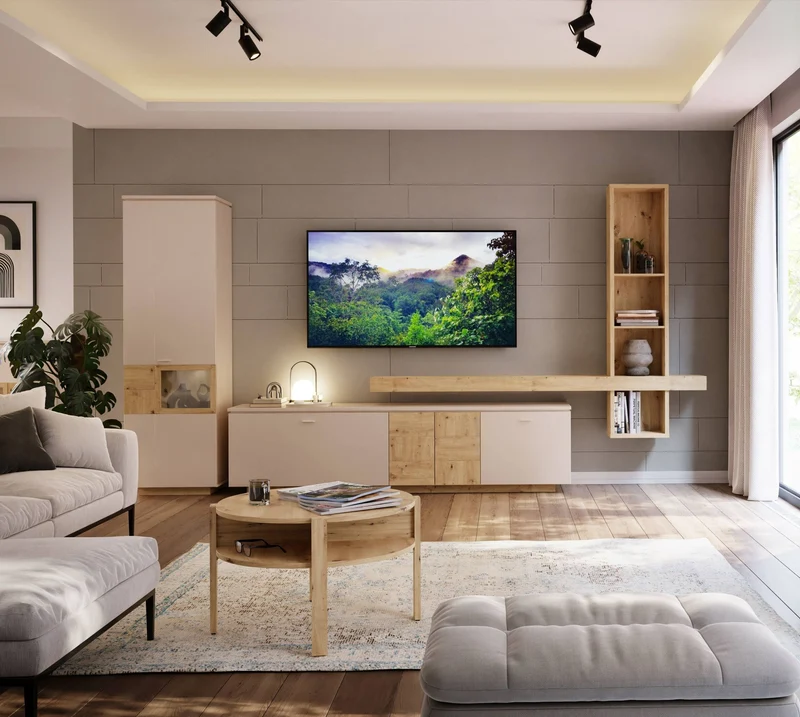 Wandboard Regal LOUOTO mit großer Ablage Optik Artisan Eiche, Forte