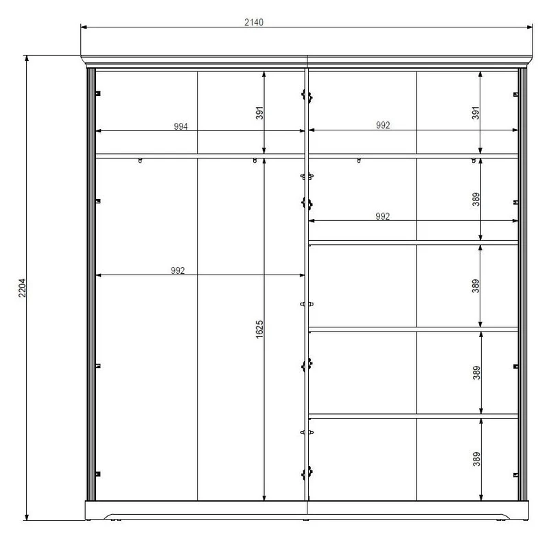 Kleiderschrank Schlafzimmerschrank JASMIN 4-trg Pinie weiß Nachbildung