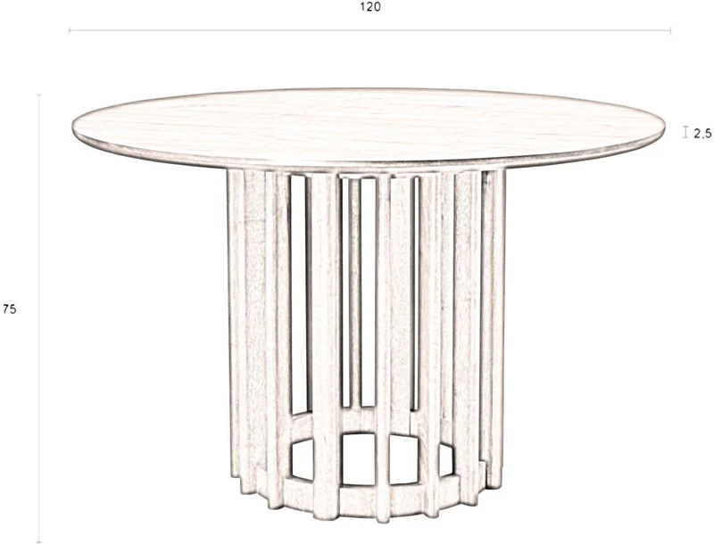 Esstisch BARLET Rund Ø 120 cm Walnussfurnierplatte von DutchBone