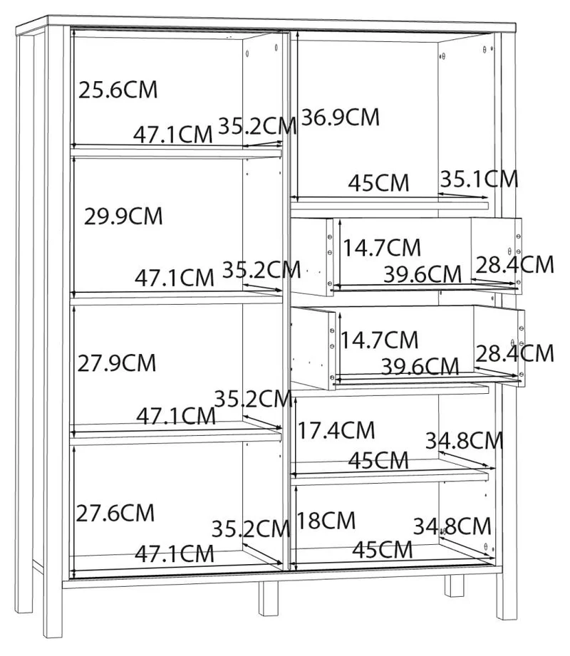 Wohnzimmerschrank JYTANA, 3-tlg., Mauvella Eiche/Schwarz