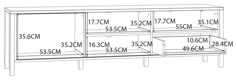 Wohnzimmerschrank JYTANA, 3-tlg., Mauvella Eiche/Schwarz