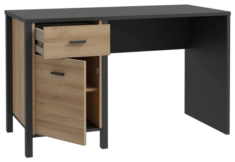 Schreibtisch HIGH ROCK 120 cm Riviera Eiche Optik / Schwarz, von Forte