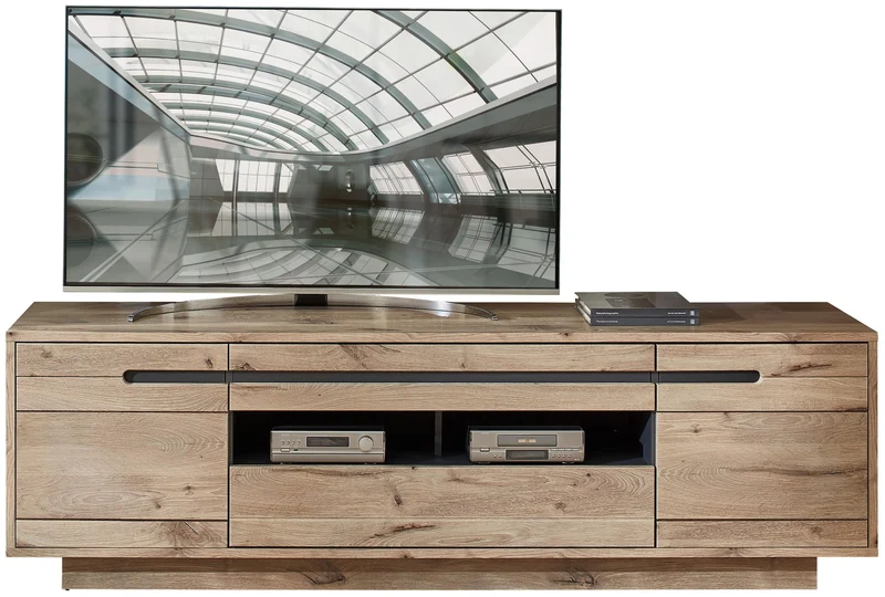 Wohnzimmerschrank BELLANO HH81 Viking Oak Nature mit LED
