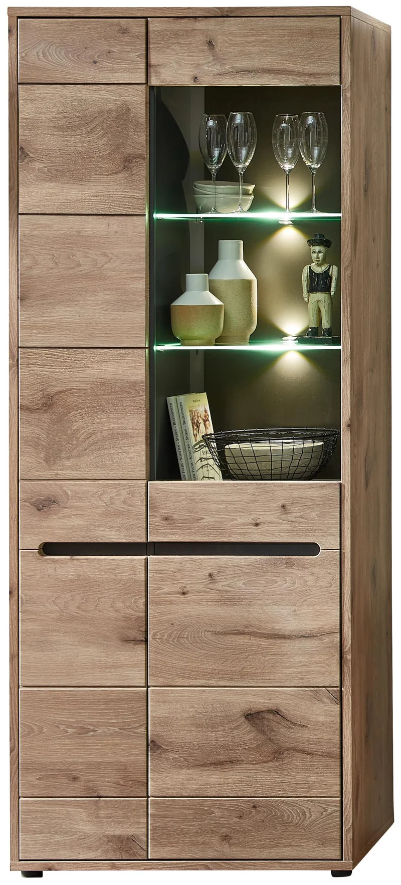 Wohnzimmerschrank BELLANO HH80 Viking Oak Nature mit LED