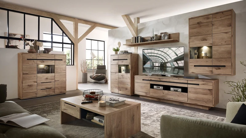 Highboard BELLANO Viking Oak Nature mit Graphit