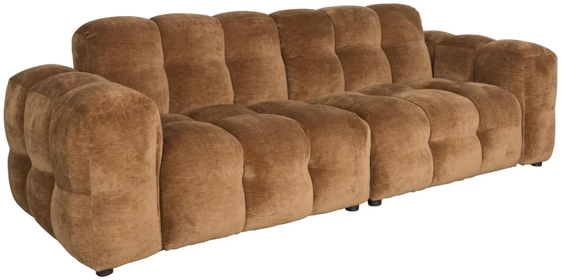HACKMAN 3-Sitzer Sofa Velours Cognac von DUTCHBONE
