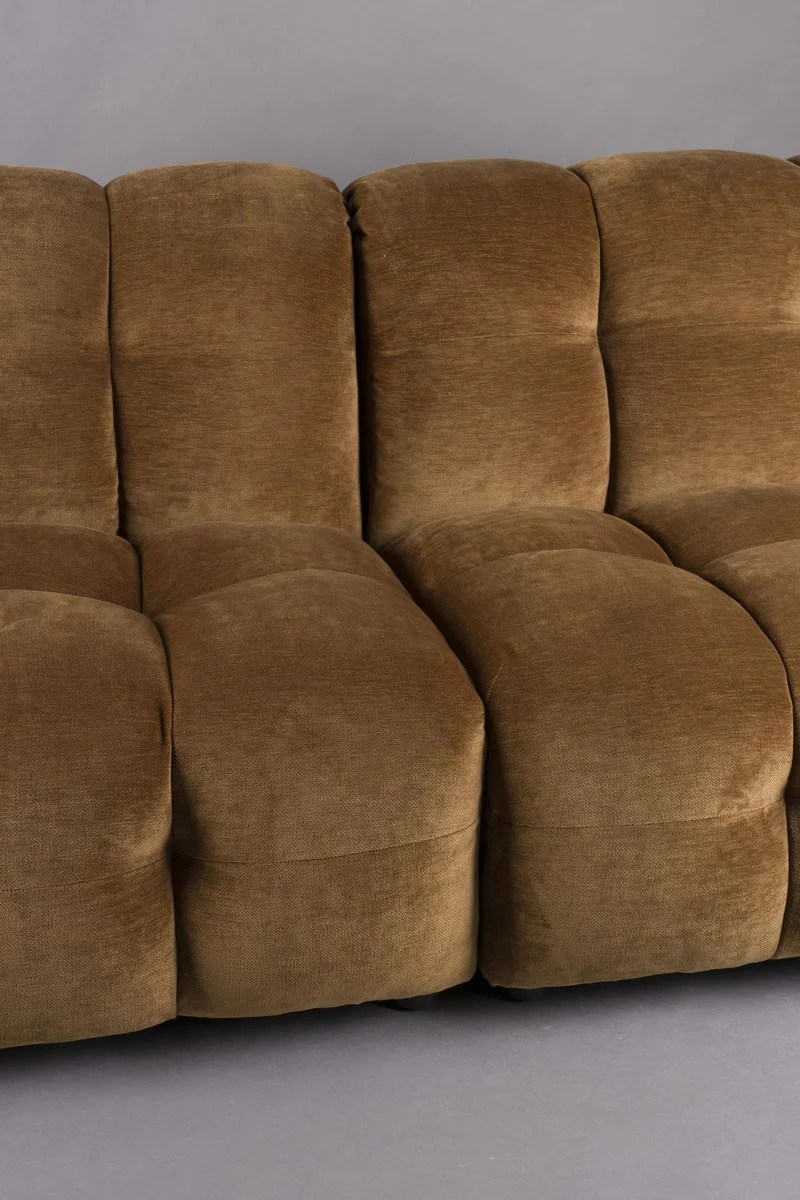 HACKMAN 3-Sitzer Sofa Velours Cognac von DUTCHBONE