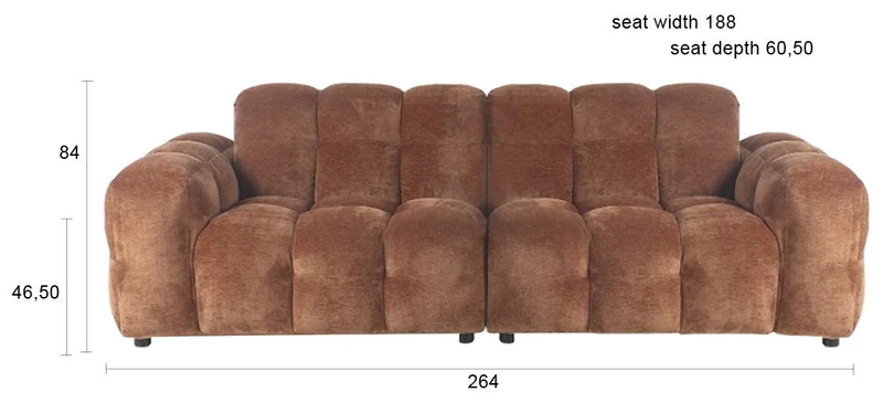 HACKMAN 3-Sitzer Sofa Velours Cognac von DUTCHBONE