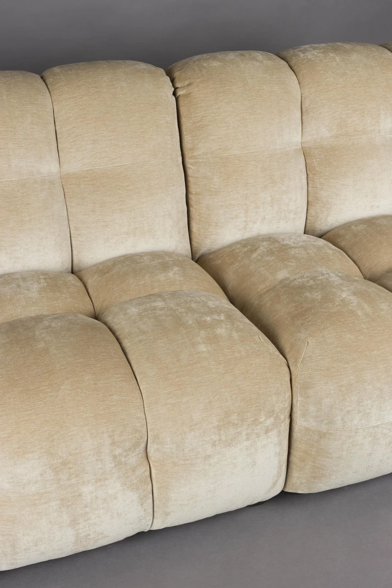 HACKMAN 3-Sitzer Sofa Velours Beige von DUTCHBONE