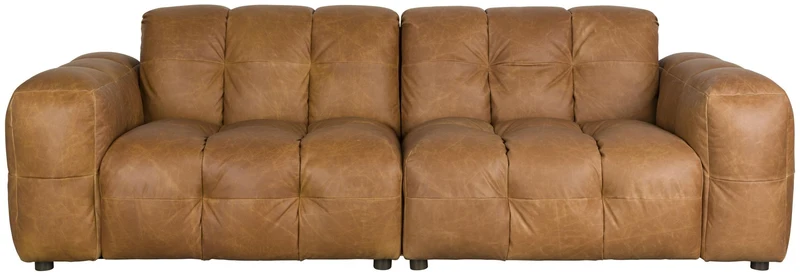 HACKMAN 3-Sitzer Sofa Echtleder Cognac von DUTCHBONE