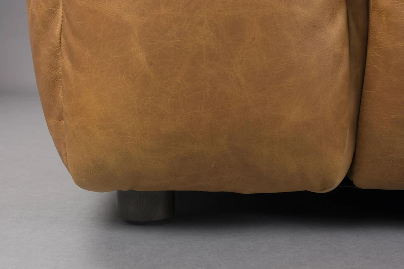 HACKMAN 3-Sitzer Sofa Echtleder Cognac von DUTCHBONE