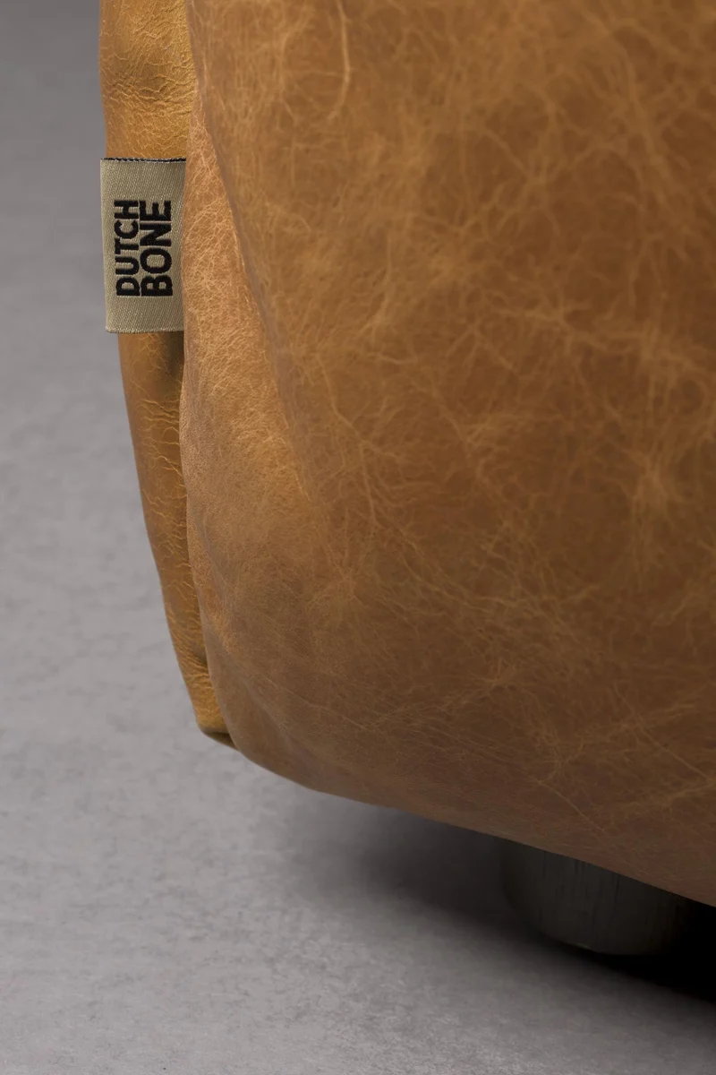 HACKMAN 3-Sitzer Sofa Echtleder Cognac von DUTCHBONE