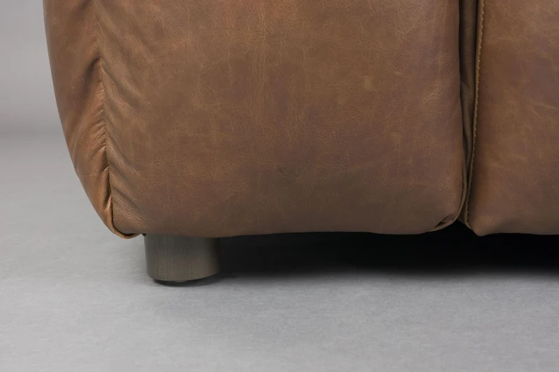 HACKMAN 3-Sitzer Sofa Echtleder dunkelbraun von DUTCHBONE