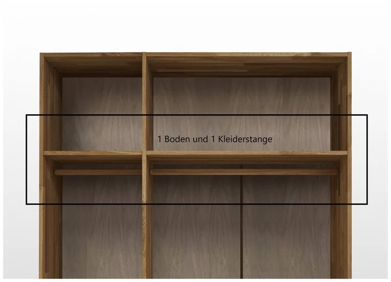 Kleiderschrank HALVAR 3 Türen Wildeiche geölt mit Kassettenfront