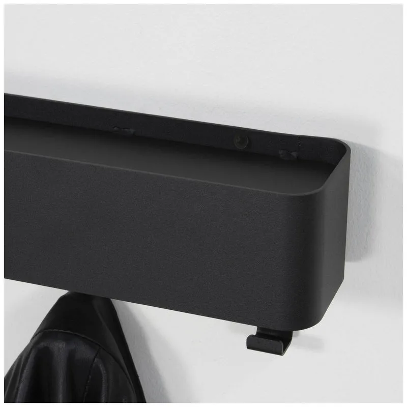 Garderobenhaken Hakenleiste DAX PLAY 5 Stahl Schwarz, Spinder Design
