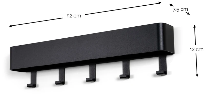 Garderobenhaken Hakenleiste DAX PLAY 5 Stahl Schwarz, Spinder Design