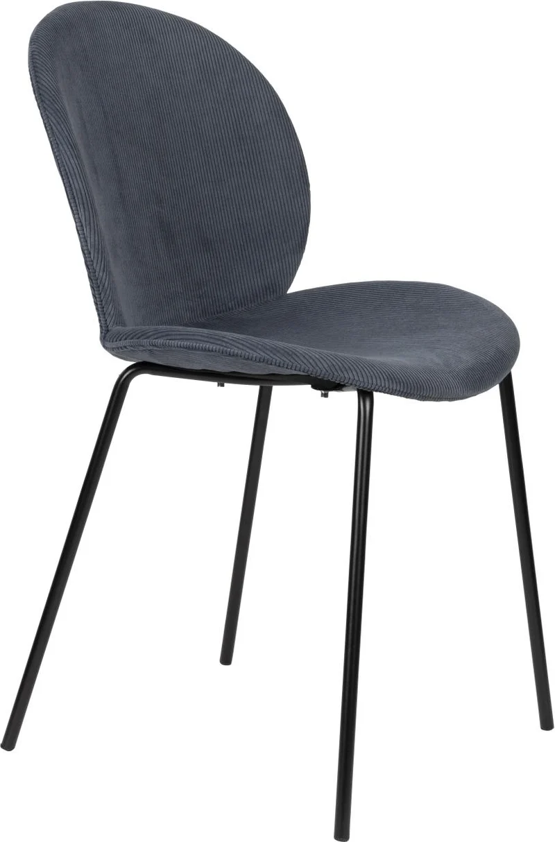 Esszimmerstuhl BONNET GREY BLUE von ZUIVER mit trendigen Cordstoff