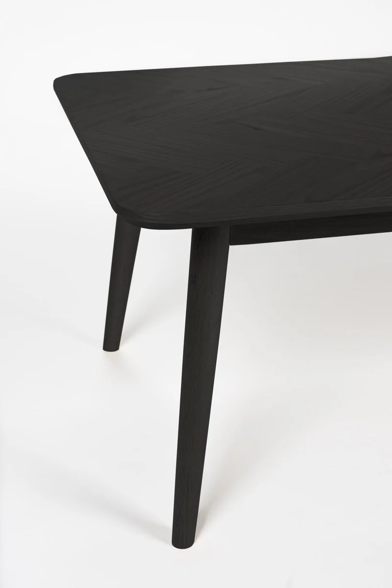 Couchtisch FABIO BLACK Eiche im Fischgrätmuster furniert 120 x 60 cm