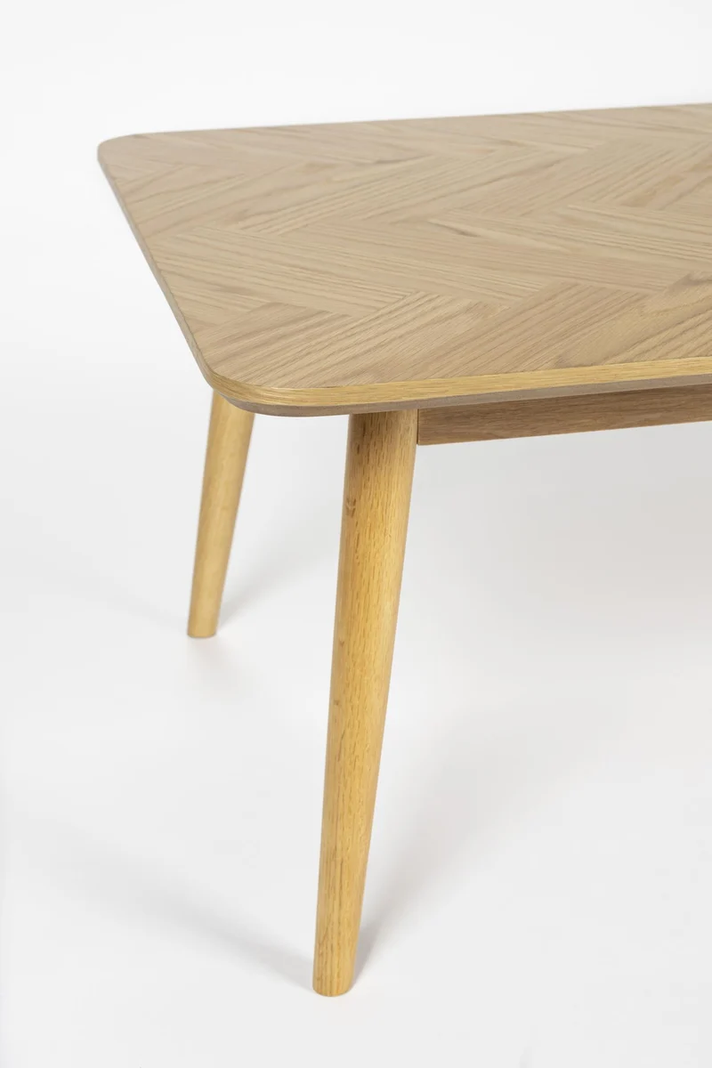 Couchtisch FABIO NATURAL Eiche im Fischgrätmuster furniert 120 x 60 cm