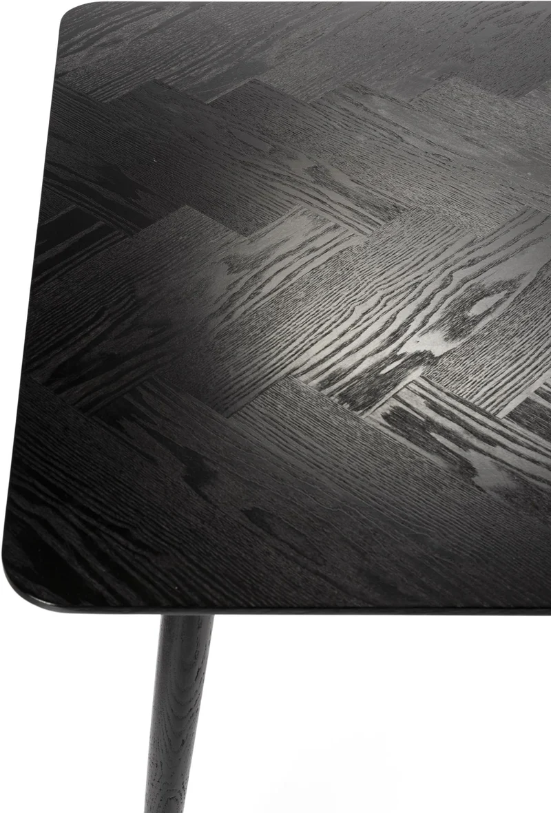 Esstisch FABIO BLACK Eiche Fischgrätmuster furniert 180 x 90 cm